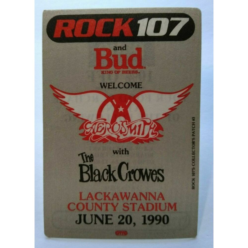 Aerosmith The Black Crowes Backstage Concert Pass Original Hard Rock Music 1990